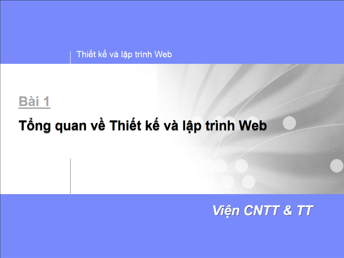 Thiết kế và lập trình Web